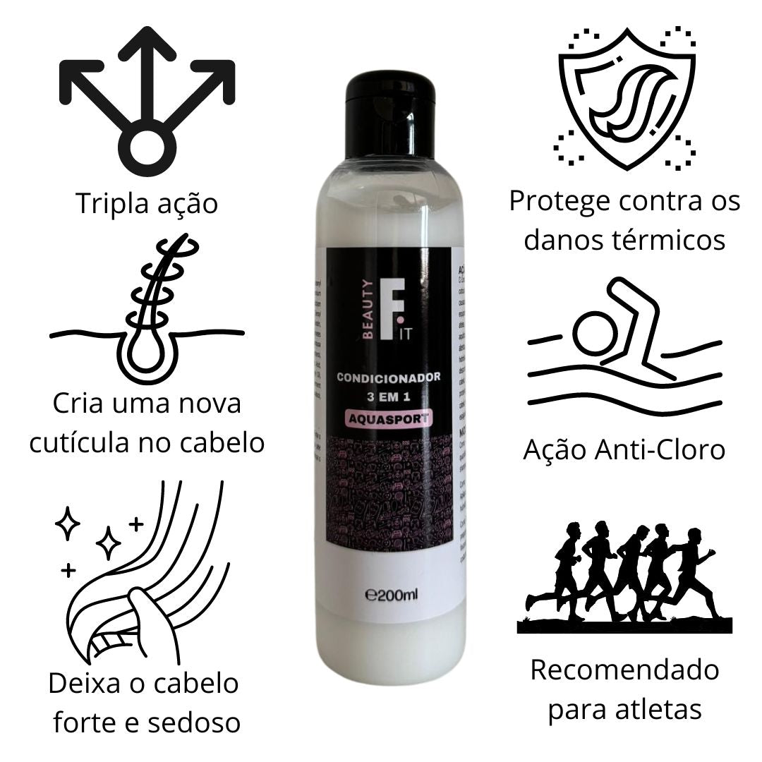 Kit AquaSport: Shampoo + Condicionador 3 em 1